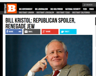 Illustration for article titled Bonkers Breitbart Headline Denounces Bill Kristol as a 'Renegade Jew' For Not Supporting Trump